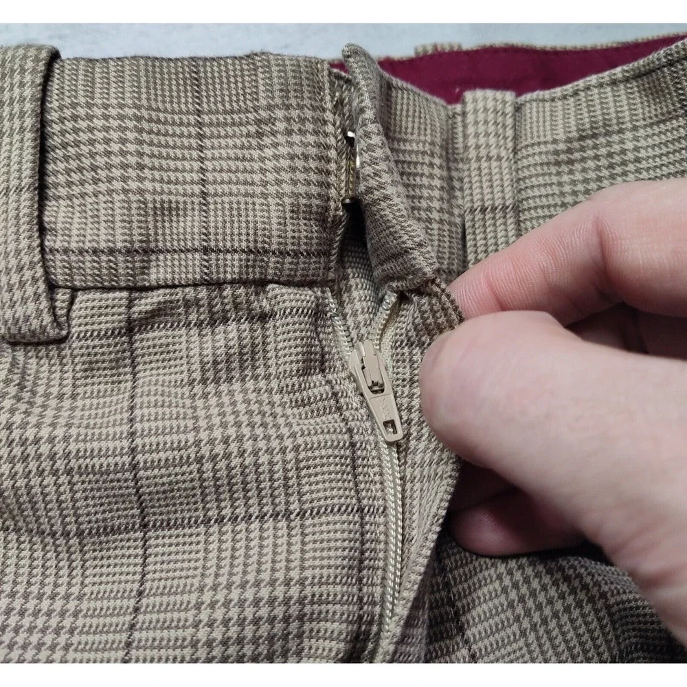 TOMMY‎ HILFIGER Women Size 4 Brown Plaid Cotton 13